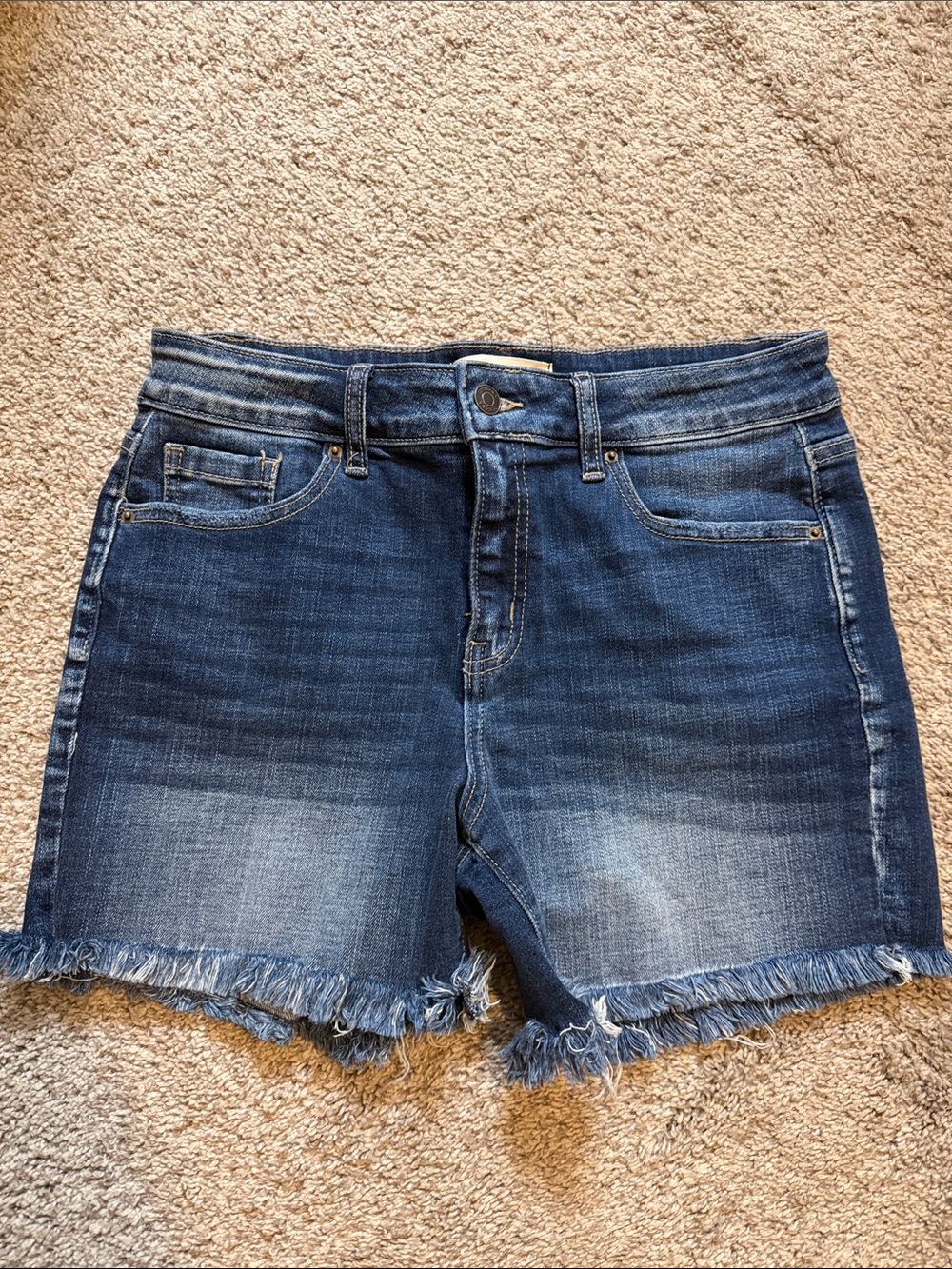 Women’s Impressions Size M Denim Frayed Hem Women's Shorts